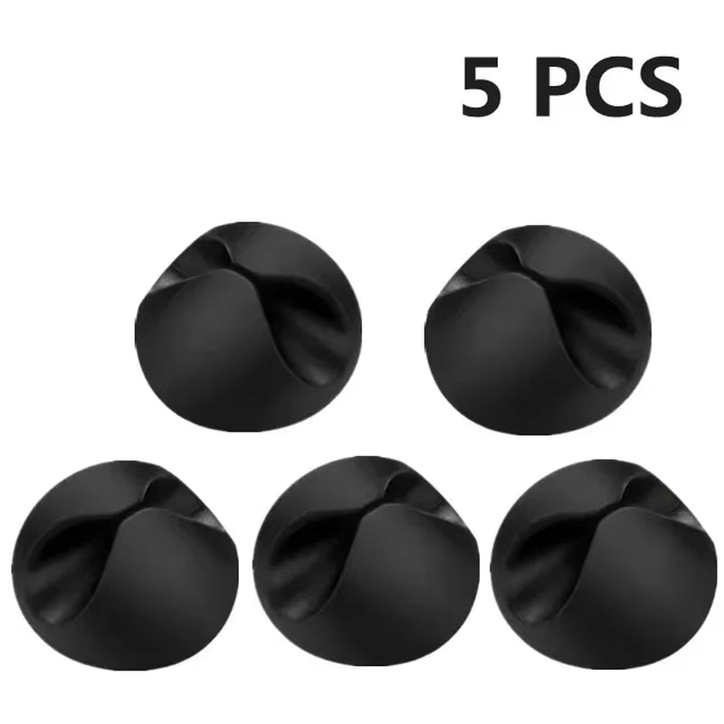 1/5/10/20Pcs Cable Clips Winder Silicone Cable Organizer Desk Wire Storage Charger Cord Holder for Car USB Charging Tablet Wire