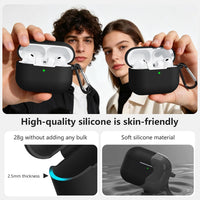 for Airpods Pro 3 Case Cover, Soft Silicone 360° Protection,Black
