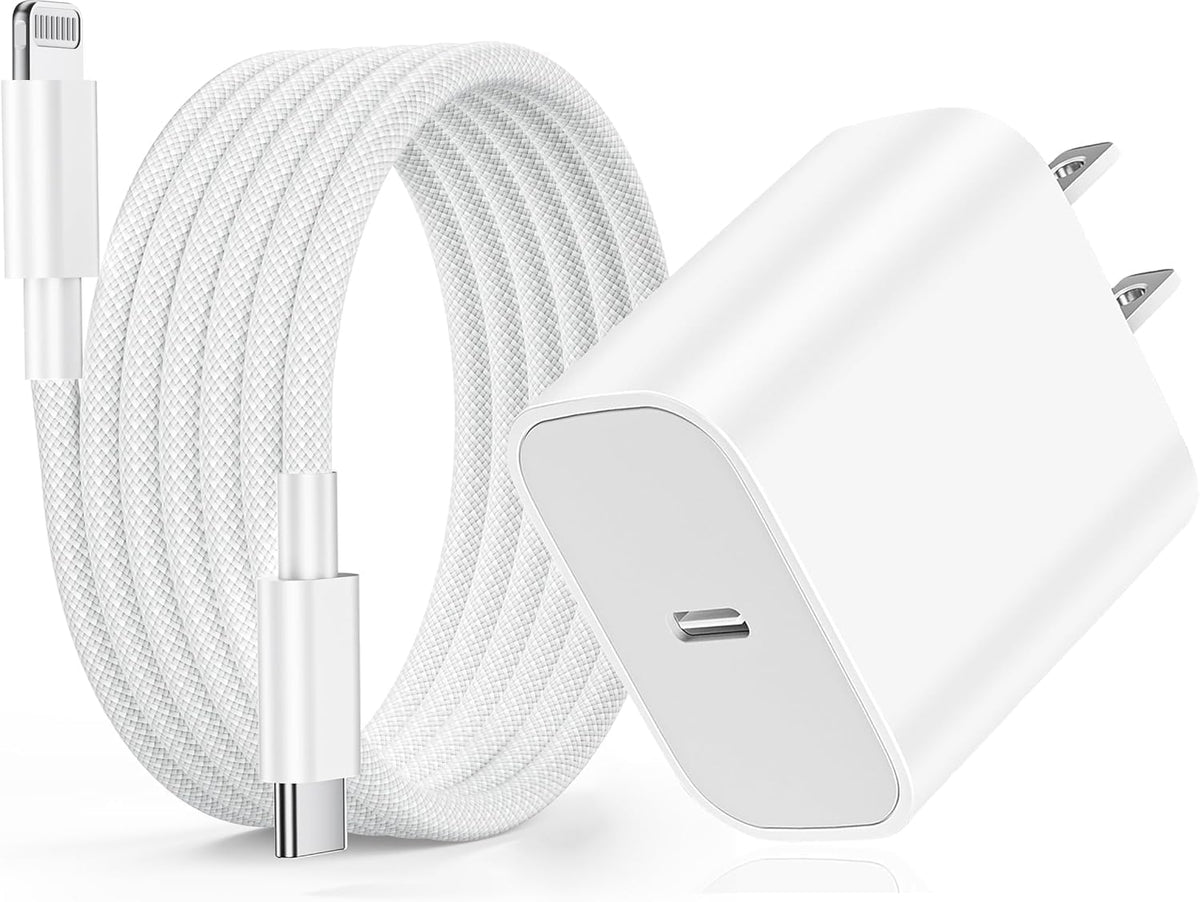 Iphone Fast Charger Apple Mfi Certified 2Pack 20W USB C Charger Block with 6FT Braided Lightning Cable for Iphone 14 13 12 11 Pro Max plus Mini Xs Xr