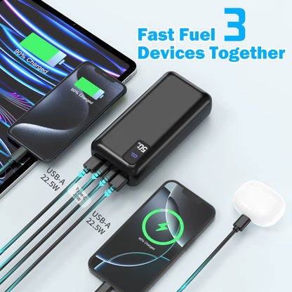 Hot Sale Fast Charge PD22.5W Power Banks 27000Mah 50000Mah Power Bank with LED Display