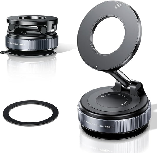 Upgraded 360°Vacuum Magnetic Phone Holder，Car Phone Mount，Suction Cup Car Phone Mount for Magsafe, Adjustable Magnetic Phone Stand Compatible with Iphone 16 Pro Max