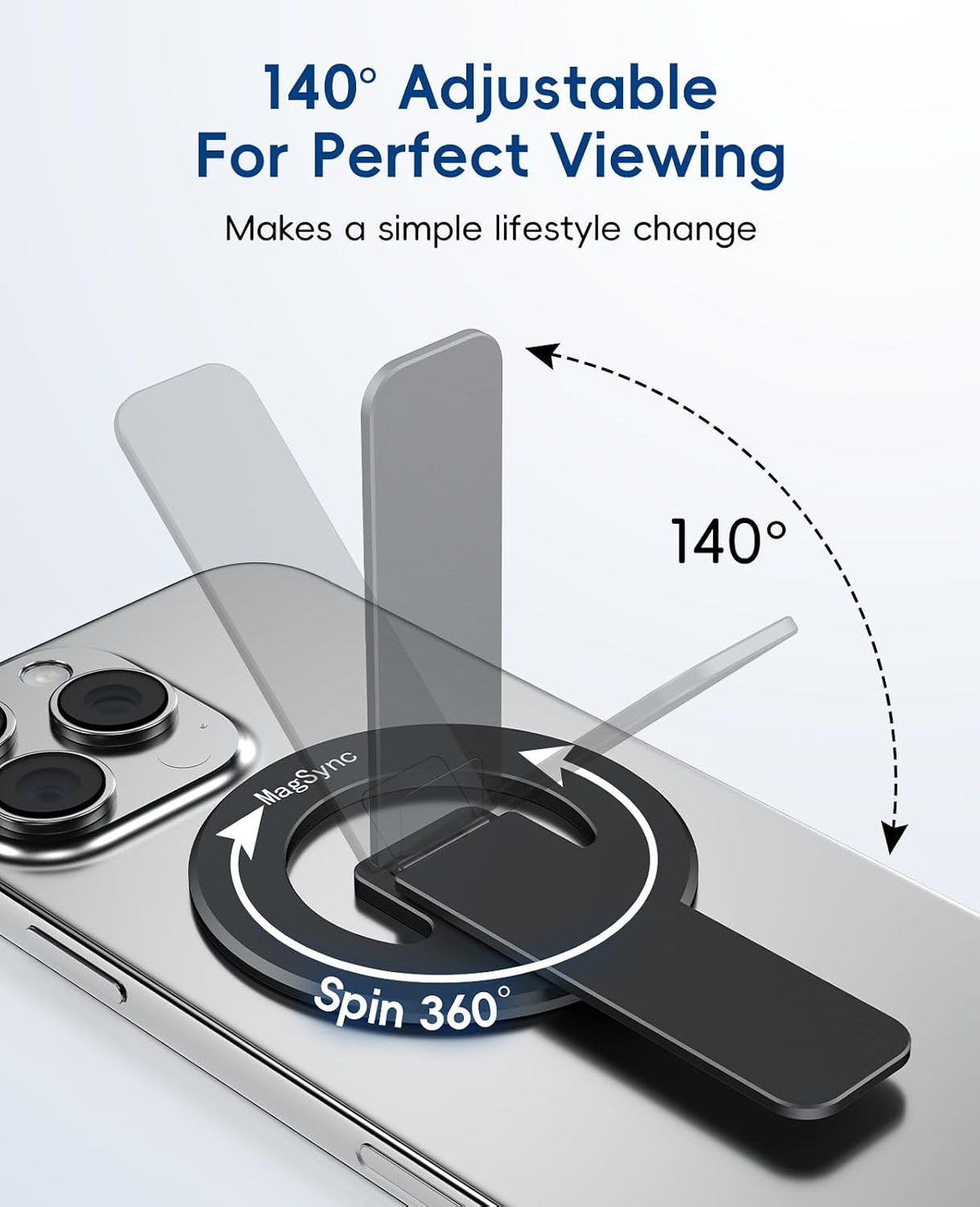 Magnetic Phone Stand for Mag-Safe, 3In1 Phone Grip Holder Kickstand