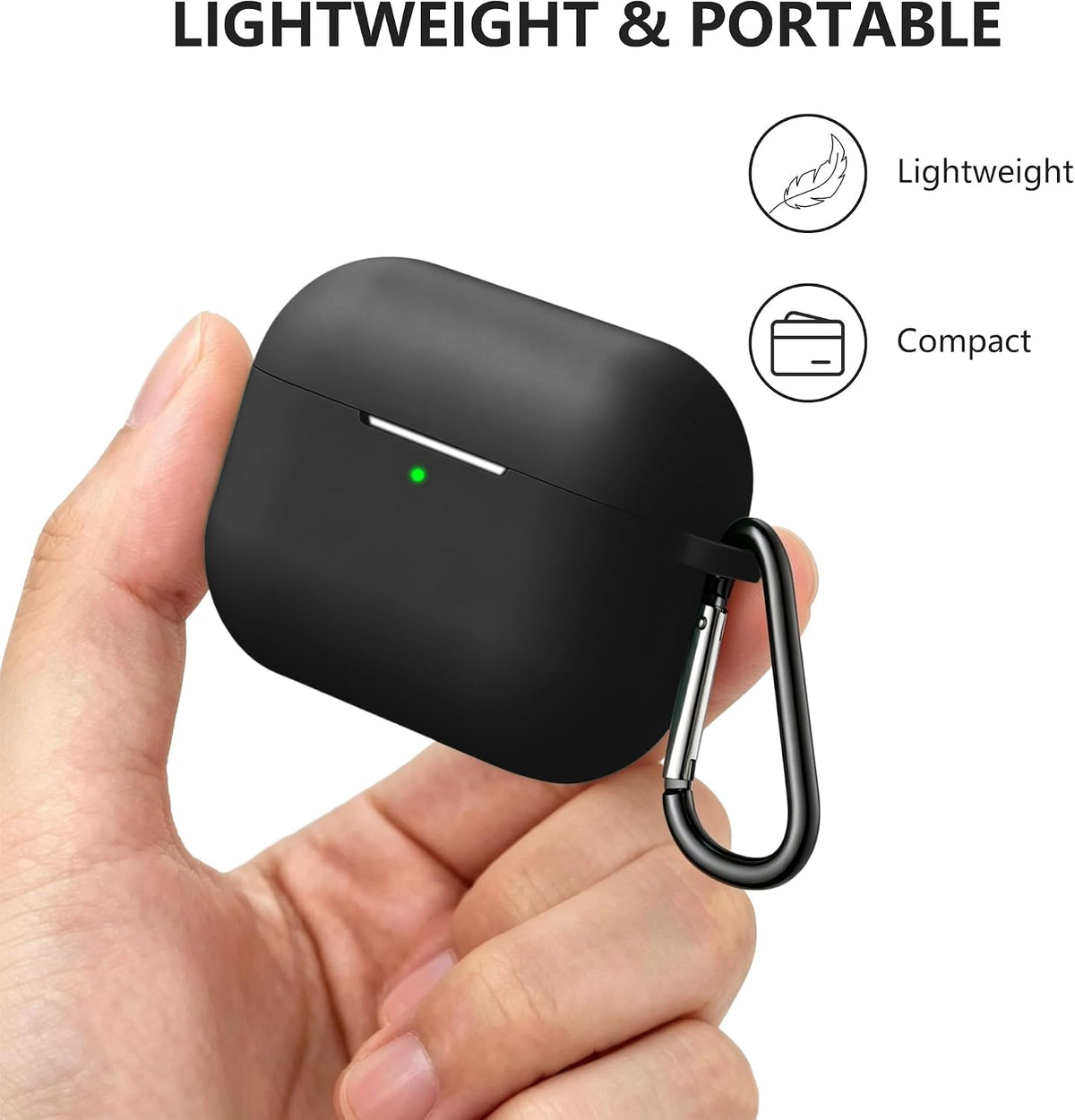 for Airpods Pro 3 Case Cover, Soft Silicone 360° Protection,Black