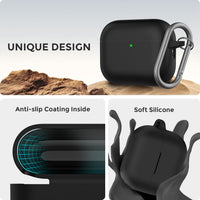 Silicone Airpods Pro 3 Case Cover (2025) with Cleaning Kit, Black
