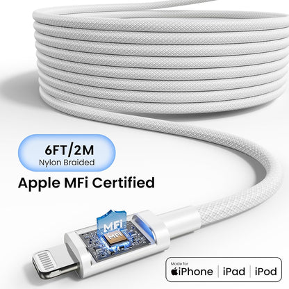 Iphone Fast Charger Apple Mfi Certified 2Pack 20W USB C Charger Block with 6FT Braided Lightning Cable for Iphone 14 13 12 11 Pro Max plus Mini Xs Xr