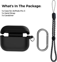 Silicone Airpods Pro 3 Case Cover (2025) with Cleaning Kit, Black