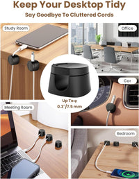 6 Pack Rotatable Cord Organizer,360°Spin Magnetic Cord Holder